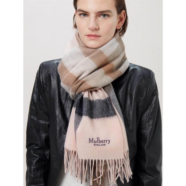 Mulberry Large Check Lambswool Scarf Icy Pink-Charcoal-1.jpg Mulberry Large Check Lambswool Scarf Icy Pink-Charcoal-2.jpg Mulberry Large Check Lambswool Scarf Icy Pink-Charcoal